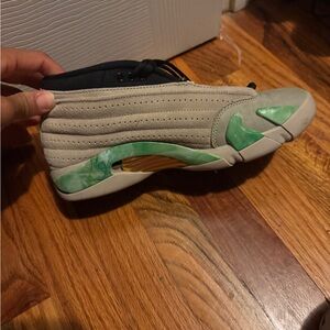 Stylish Beige and Green Sneakers